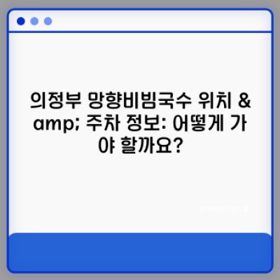 의정부 망향비빔국수 완벽 가이드: 맛집 정보부터 주차, 예약까지!