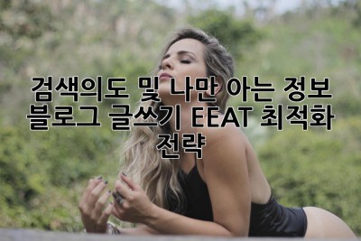 검색의도 및 나만 아는 정보:  블로그 글쓰기 EEAT 최적화 전략