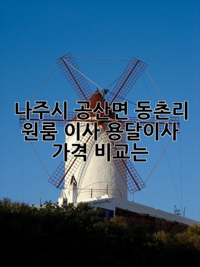 나주시 공산면 동촌리 원룸 이사, 용달이사 가격 비교는?