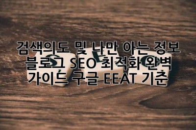 검색의도 및 나만 아는 정보:  블로그 SEO 최적화 완벽 가이드: 구글 EEAT 기준