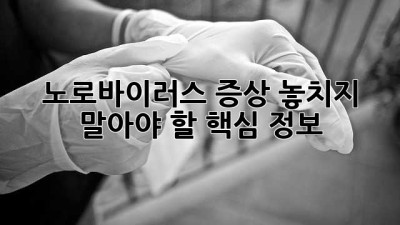 노로바이러스 증상: 놓치지 말아야 할 핵심 정보