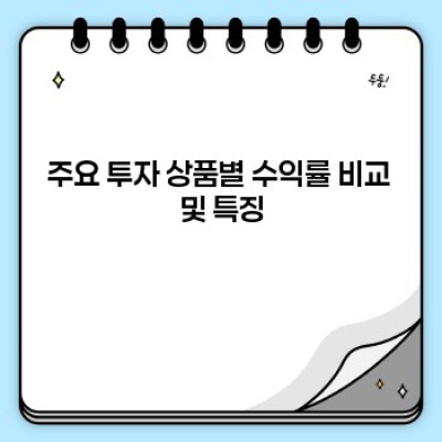 재테크 초보, 어디서부터 시작해야 할까요? 수익률 높은 투자 방법 비교 분석