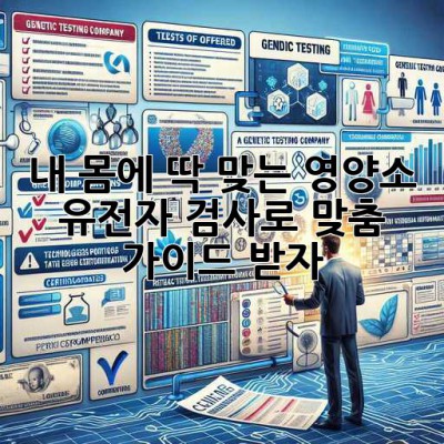내 몸에 딱 맞는 영양소? 🤔 유전자 검사로 맞춤 가이드 받자! 🧬