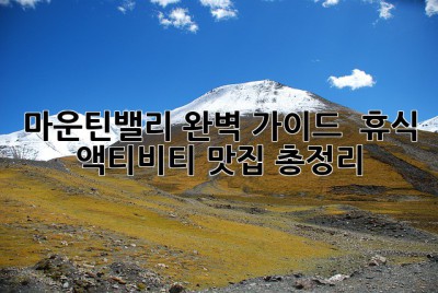 마운틴밸리 완벽 가이드 🏞️ 휴식, 액티비티, 맛집 총정리!