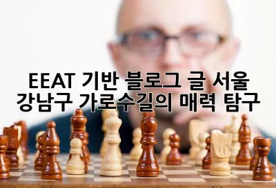 EEAT 기반 블로그 글: 서울 강남구 가로수길의 매력 탐구