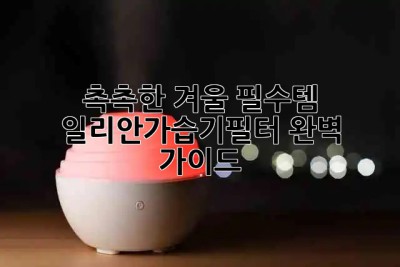 촉촉한 겨울 필수템 💧 일리안가습기필터 완벽 가이드 💯