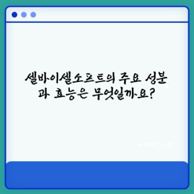 셀바이셀소프트 요약정보 우선 확인: 써보면 아는 놀라운 효과!